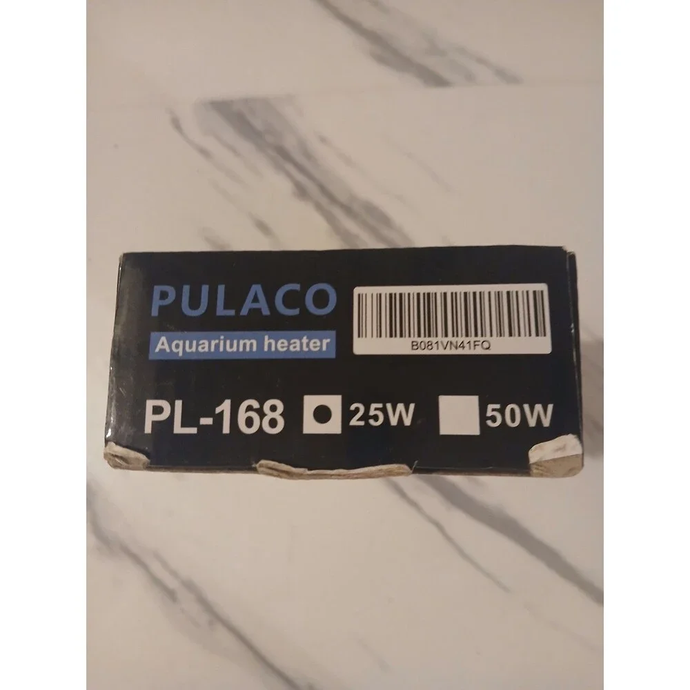 Pulaco Aquarium Heater 25W 78℉ 1- 6 Gal Betta Fish Turtles Tank PL-168 Open Box
